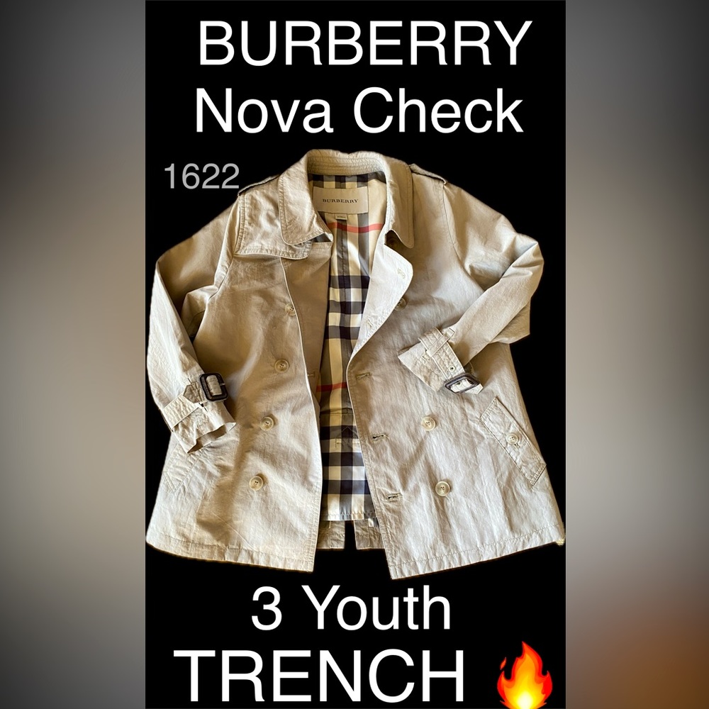 BURBERRY Kids Nova Check Trench w/HOOD🔥EUC🔥3 Toddler/YOUTH🔥